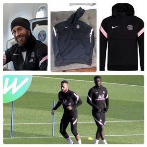Nike PSG Paris Saint-Germain 2021  Fleece Half Zip Soccer Hoodie (CV9941-010) M